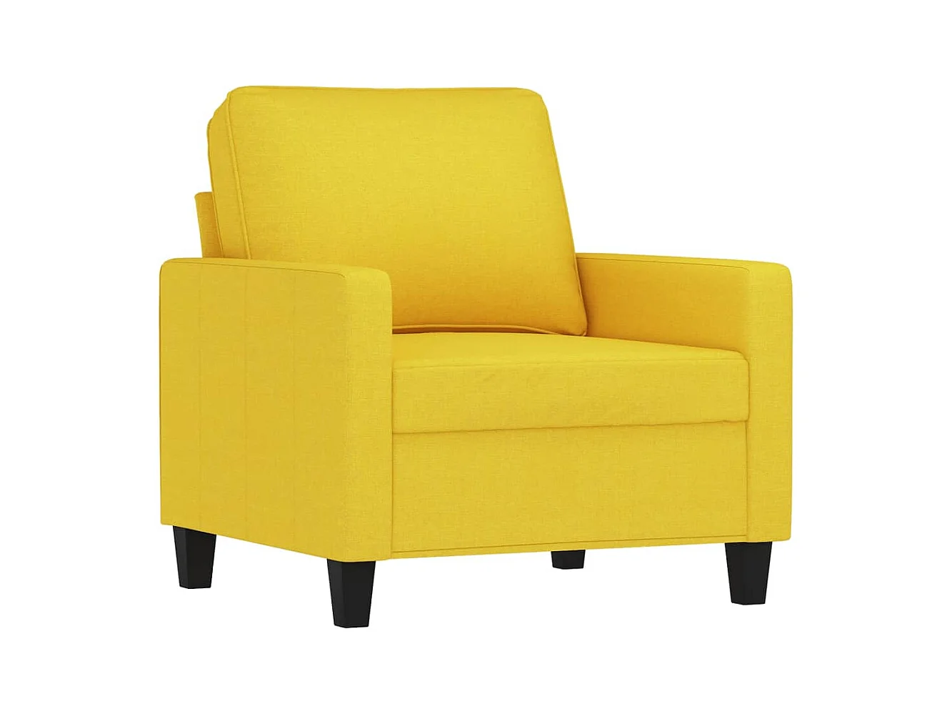 Ensemble de canapés 4 pcs avec coussins Jaune clair Tissu