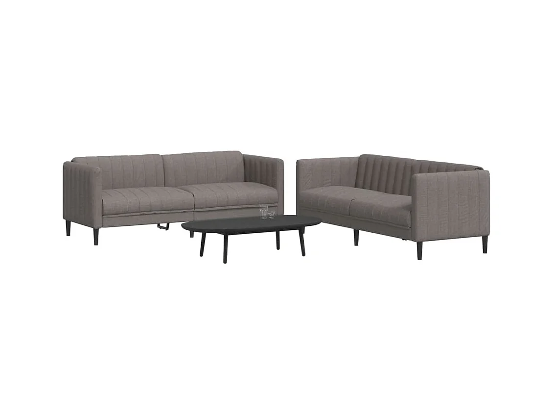 Ensemble de canapés 2 pcs taupe tissu