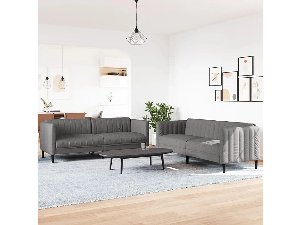 Ensemble de canapés 2 pcs taupe tissu