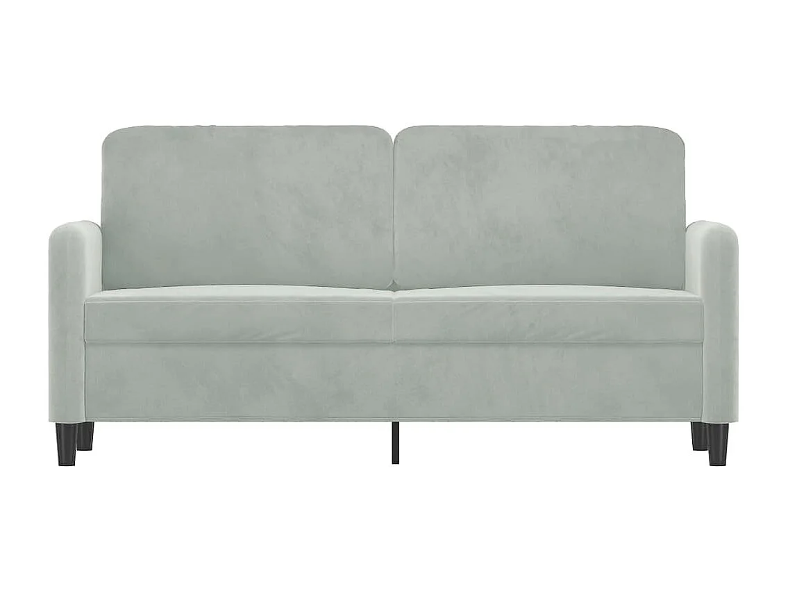 Tweezitsbank 140 cm fluweel lichtgrijs