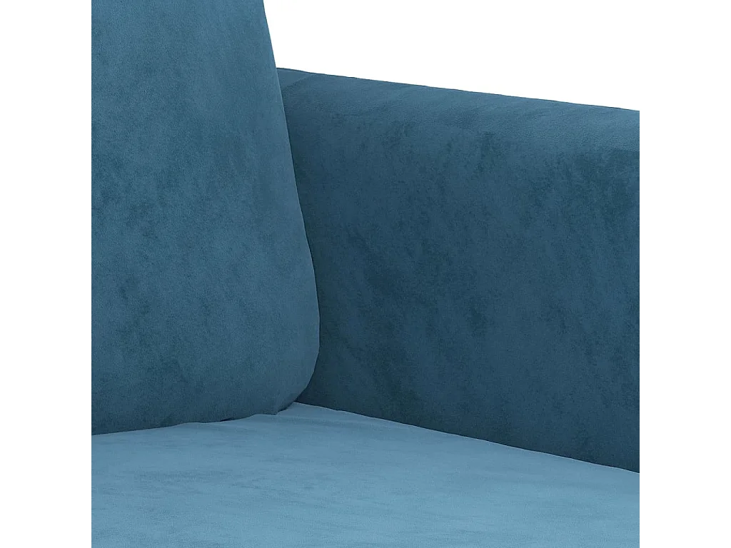 Set di Divani 2 pz con Cuscini Blu in Velluto