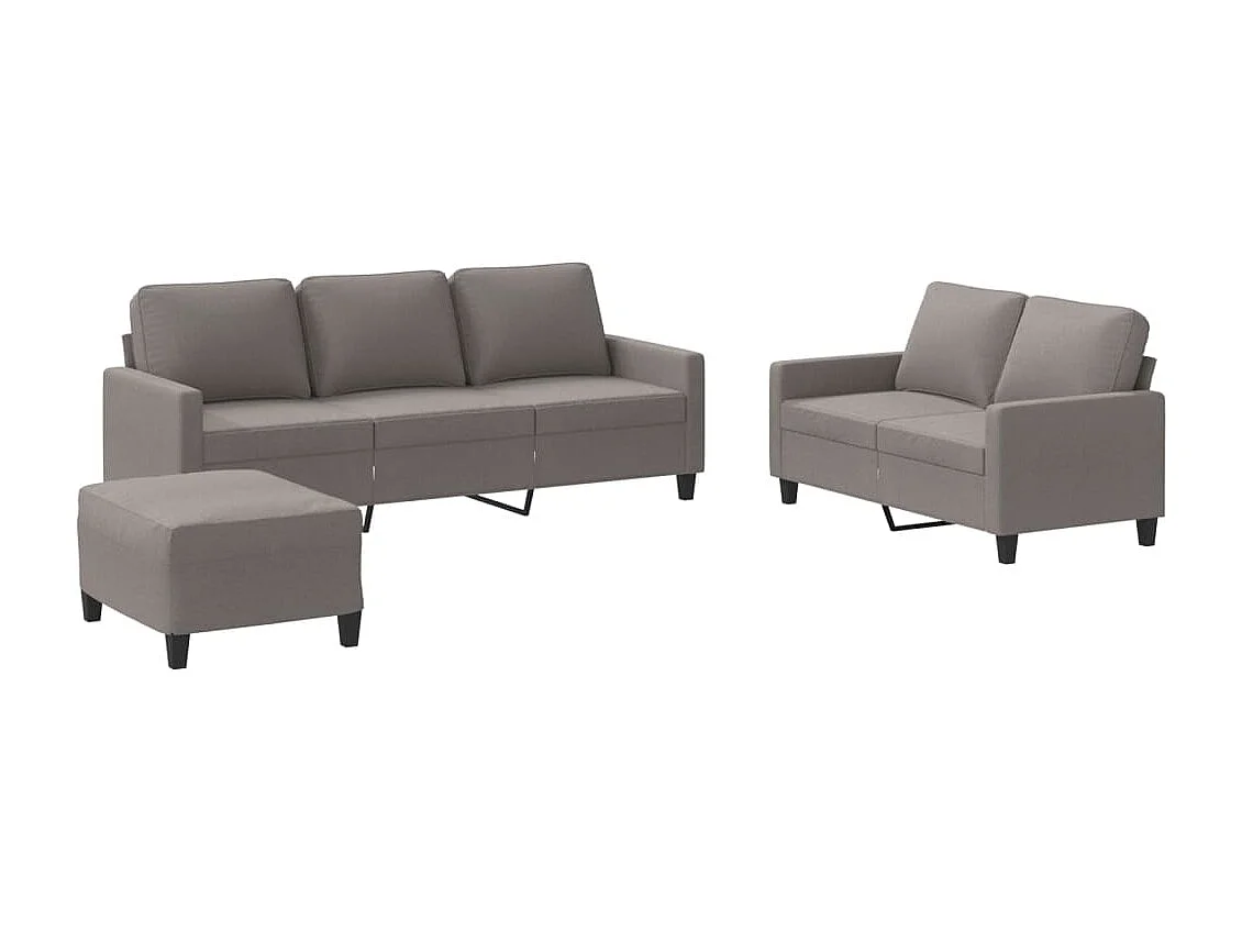 Ensemble de canapés 3 pcs avec coussins Taupe Tissu
