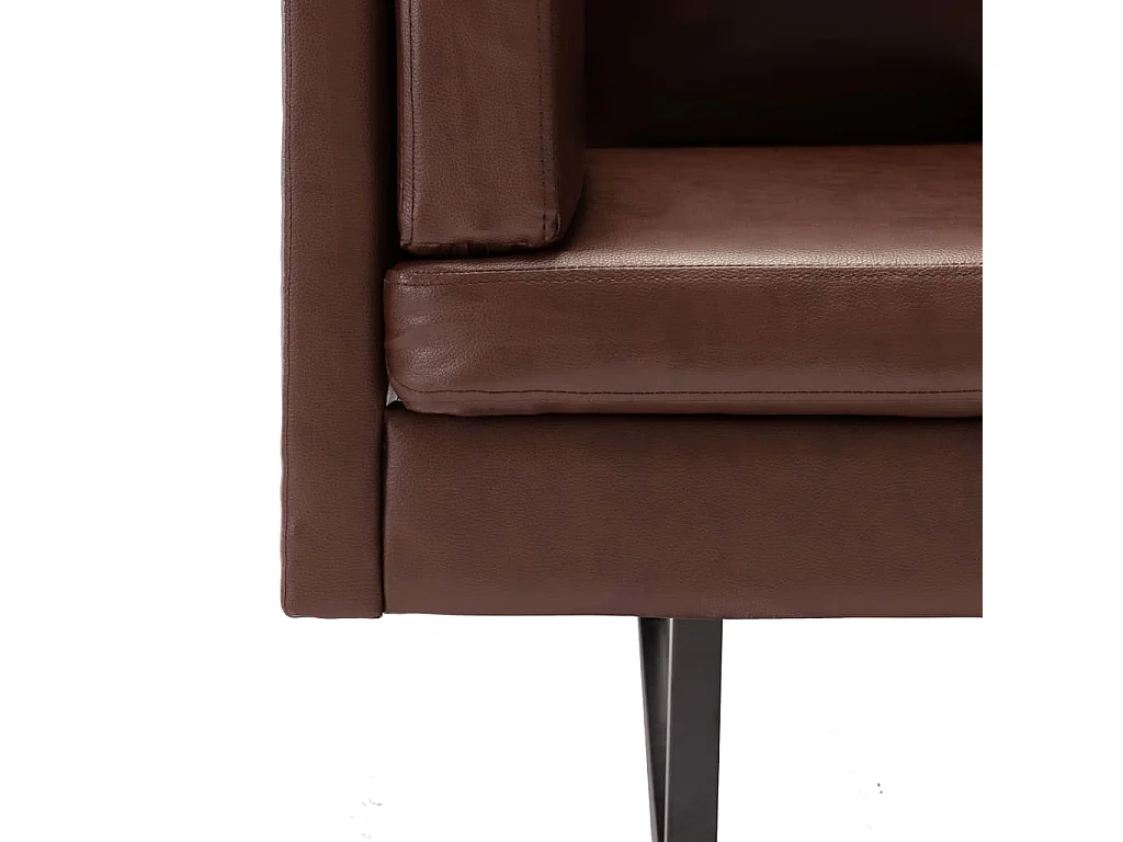 Canapé d'angle similicuir marron