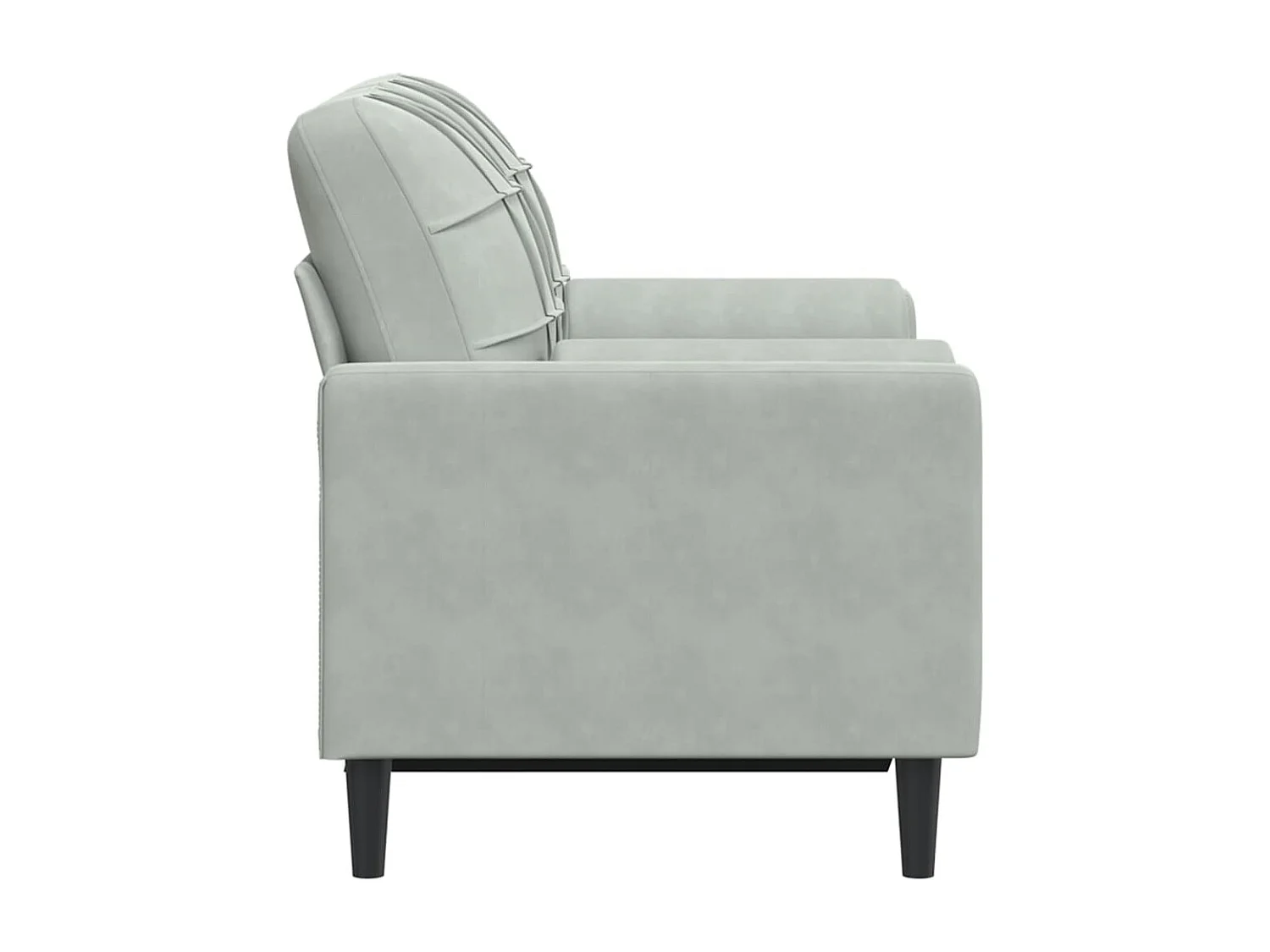 Canapé 2 places avec oreillers gris clair 120 cm velours