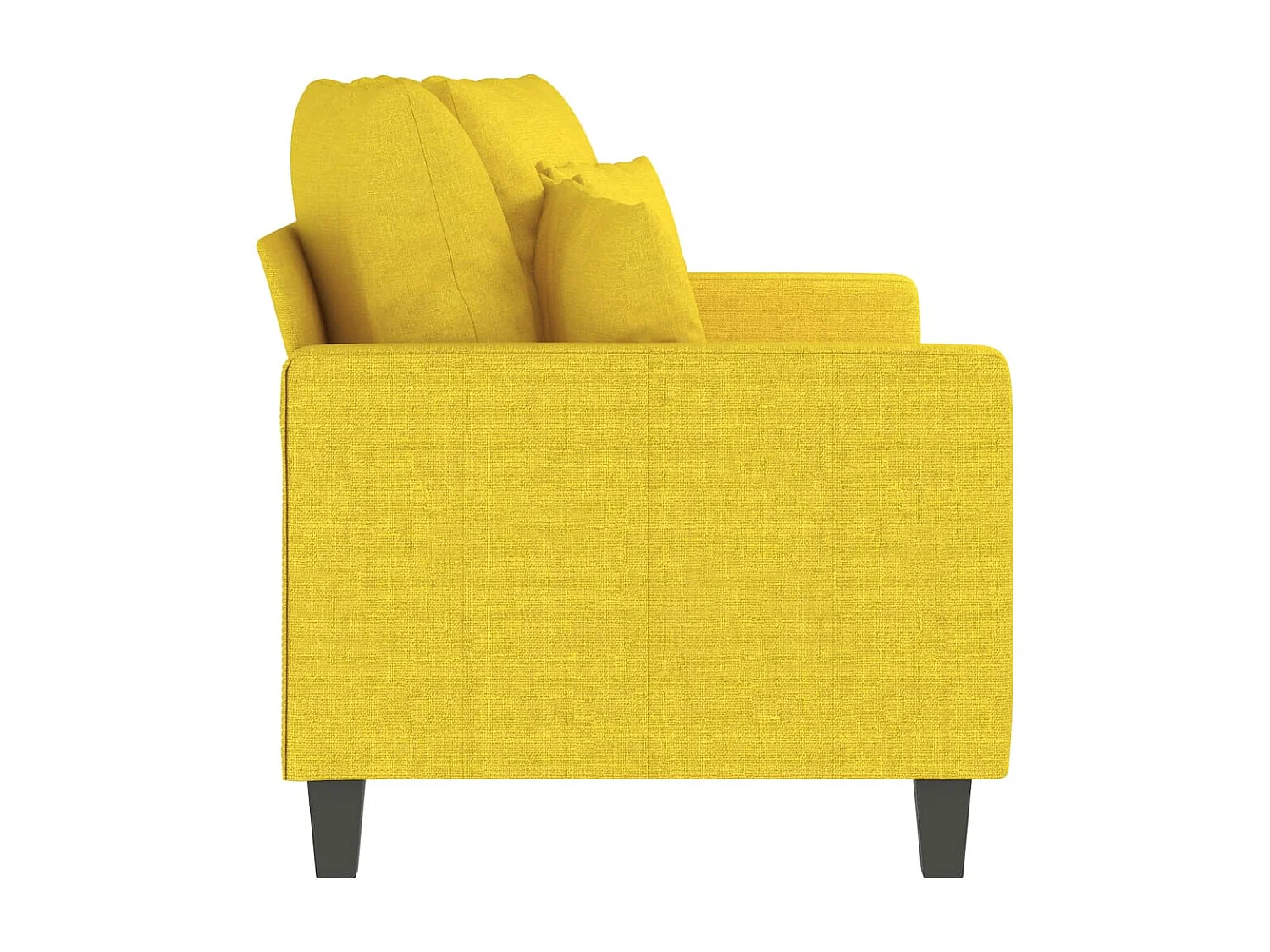 Canapé à 2 places Jaune clair 140 cm Tissu