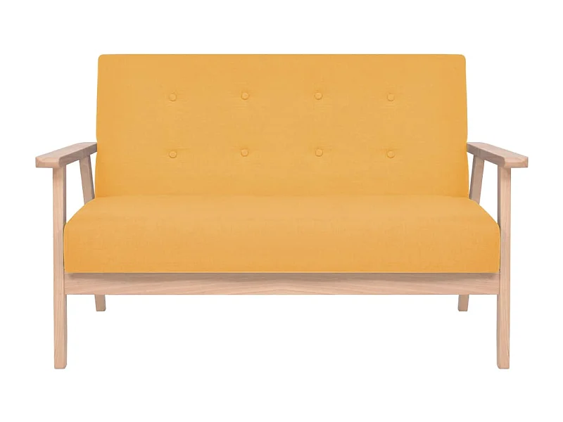 Canapé à 2 places Tissu Jaune