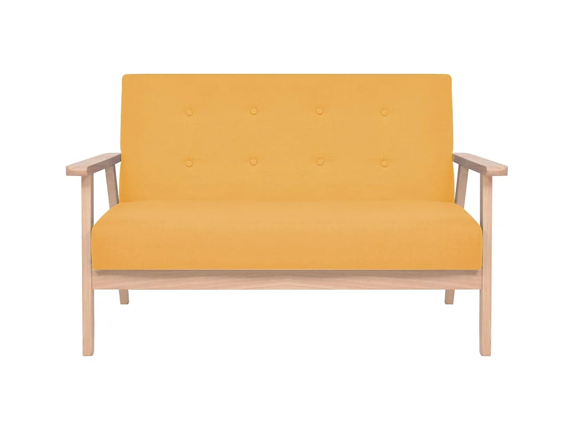 Canapé à 2 places Tissu Jaune