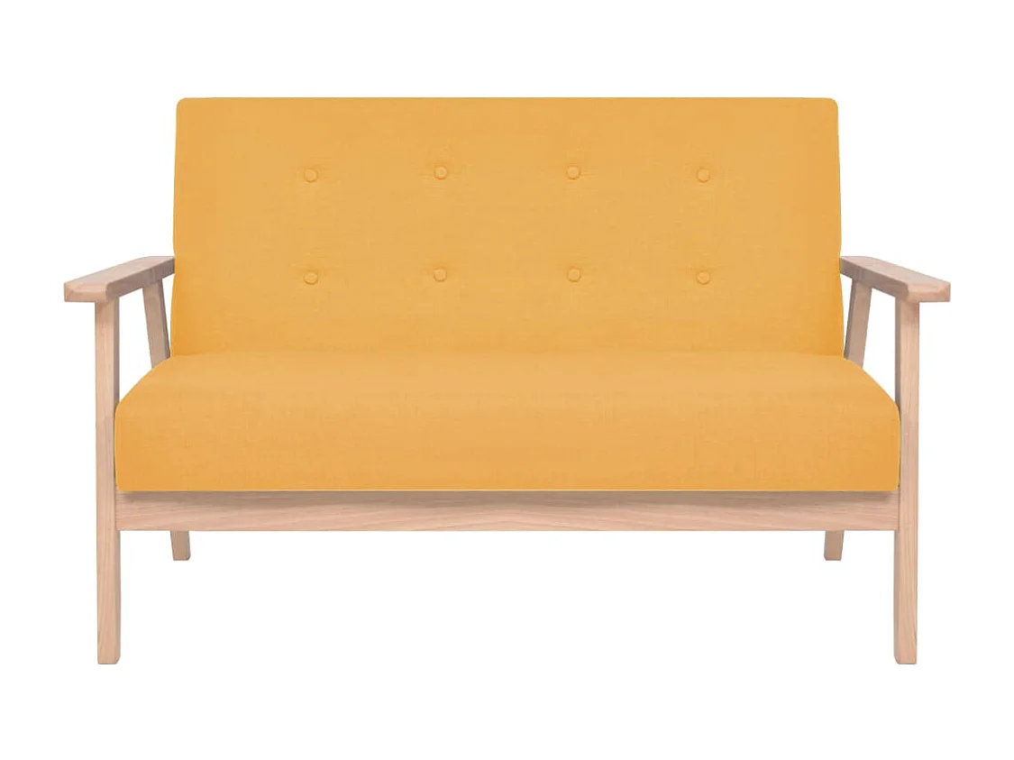 Canapé à 2 places Tissu Jaune