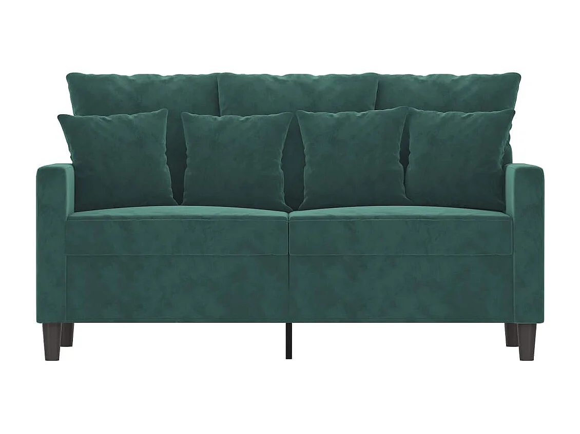 Canapé à 2 places Vert foncé 120 cm Velours