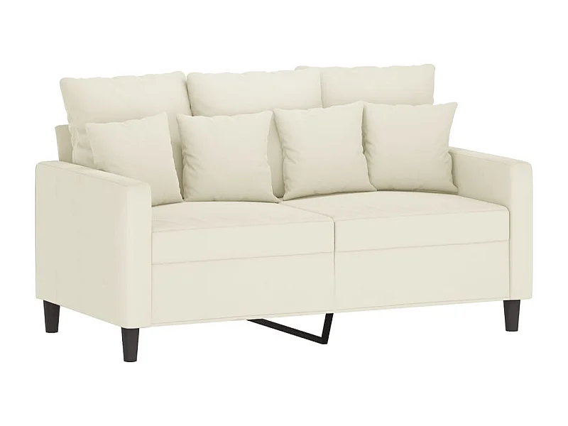2 pcs conjunto de sofás com almofadões veludo cor creme