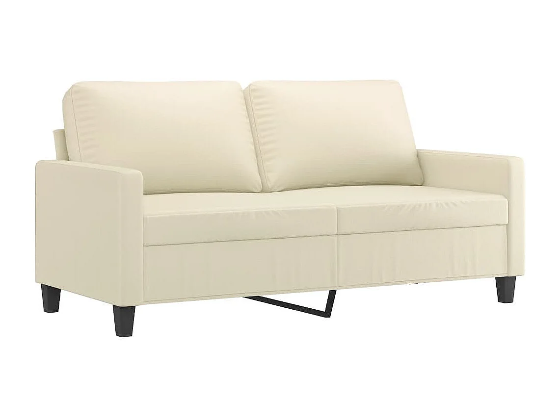 3-delige Loungeset met kussens kunstleer crème