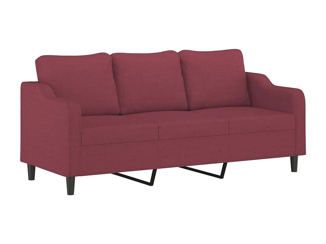 Ensemble de canapés 2 pcs avec coussins Rouge bordeaux Tissu