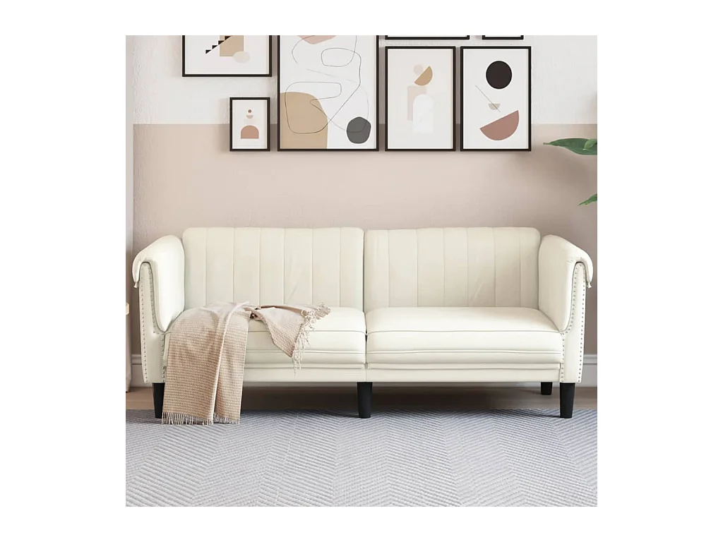 Sofa 2-Sitzer Creme Samt