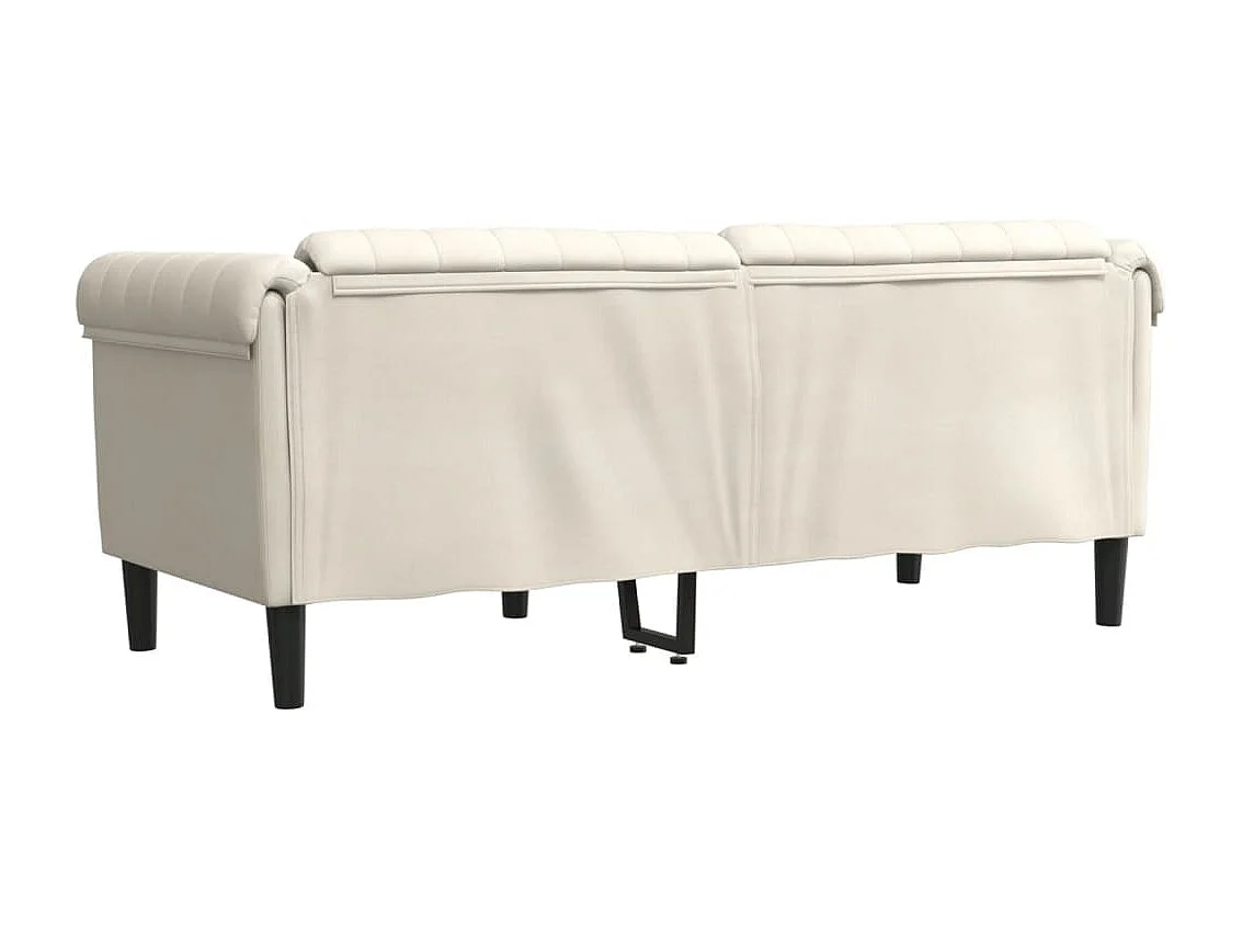 2-zitsbank fluweel crèmekleurig