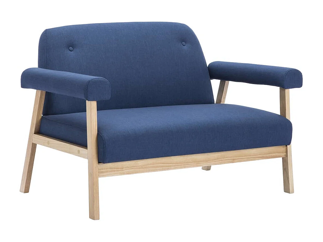 Tweezitsbank stof blauw