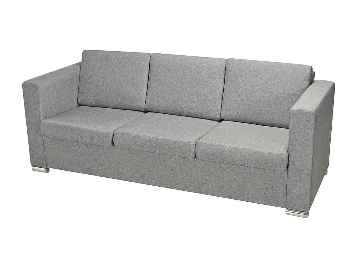 Canapé à 3 places Tissu Gris clair