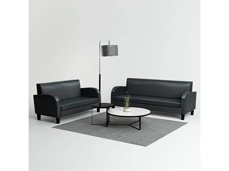 Ensemble de canapés 2 pcs cuir synthétique noir