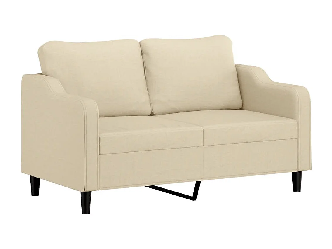 Set Divani 3 pz con Cuscini Crema in Tessuto