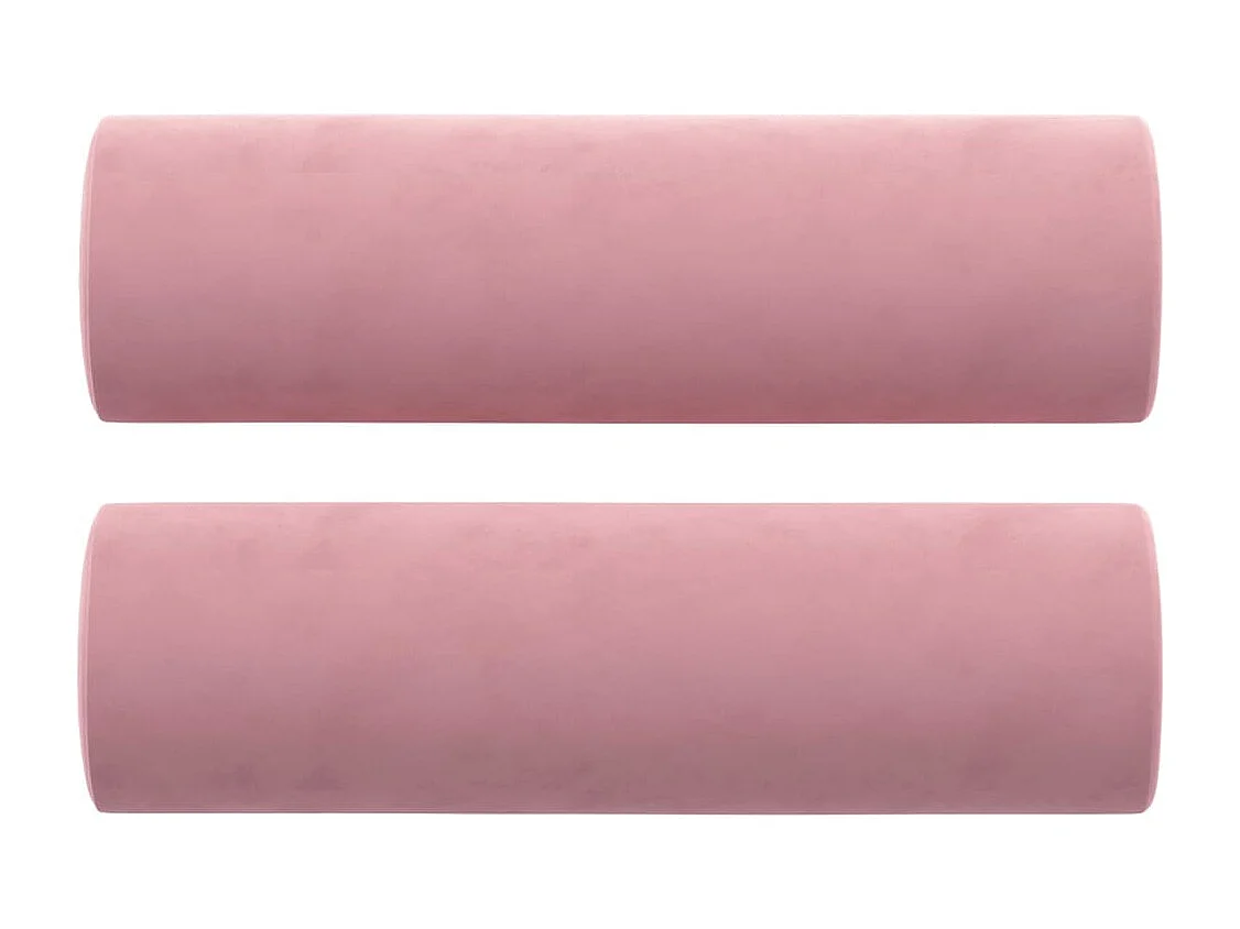 Sofá de 3 plazas con cojines terciopelo rosa 180 cm