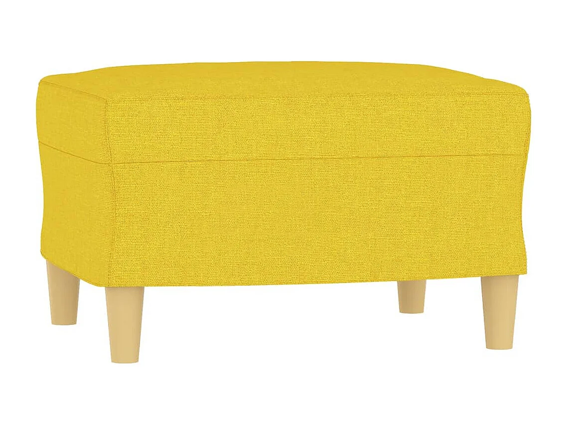 Set di Divani 3 pz con Cuscini Giallo Chiaro in Tessuto