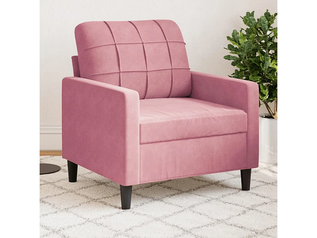 Poltrona 60 cm veludo rosa