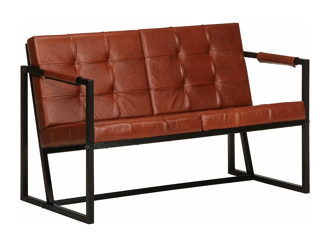 2-Sitzer-Sofa Braun Echtes Ziegenleder