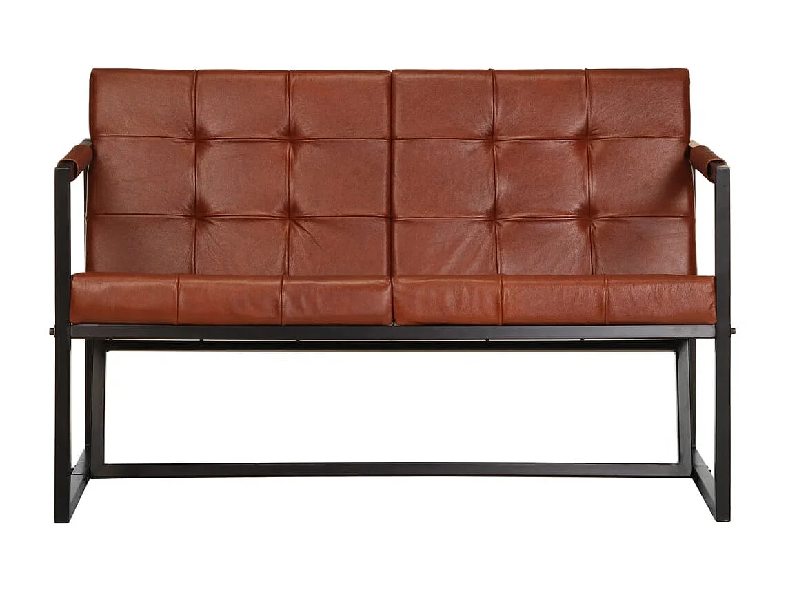 2-Sitzer-Sofa Braun Echtes Ziegenleder