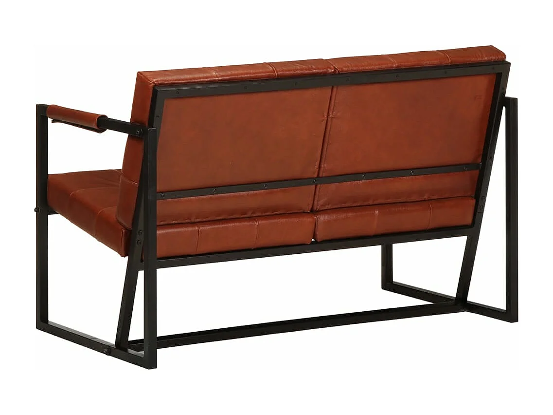 2-Sitzer-Sofa Braun Echtes Ziegenleder