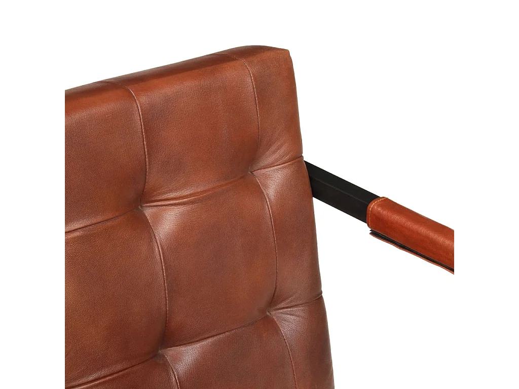 2-Sitzer-Sofa Braun Echtes Ziegenleder