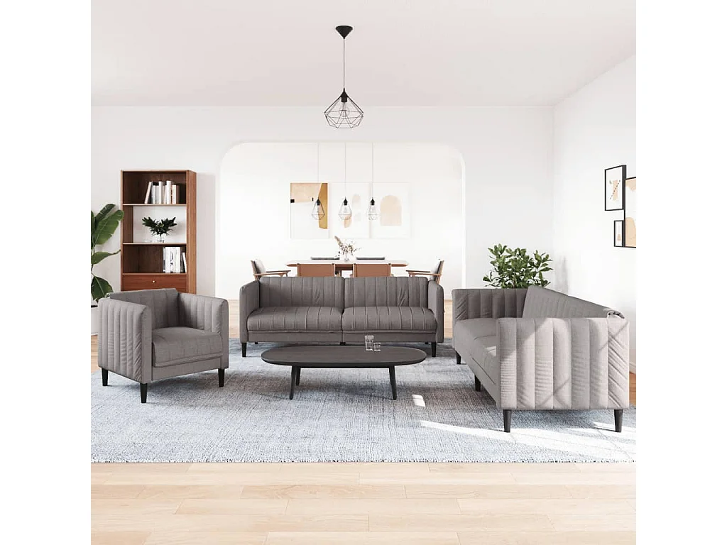 Ensemble de canapés 3 pcs taupe tissu