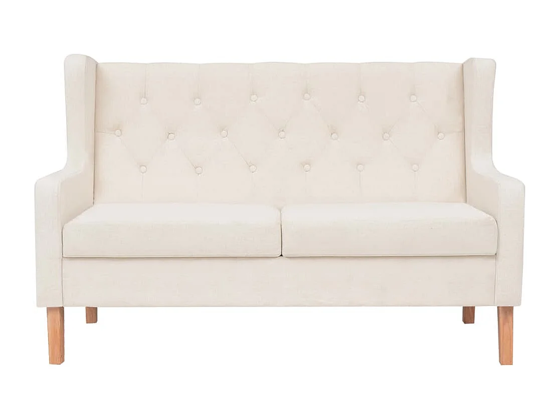 Ensemble de canapés 2 pcs tissu blanc crème