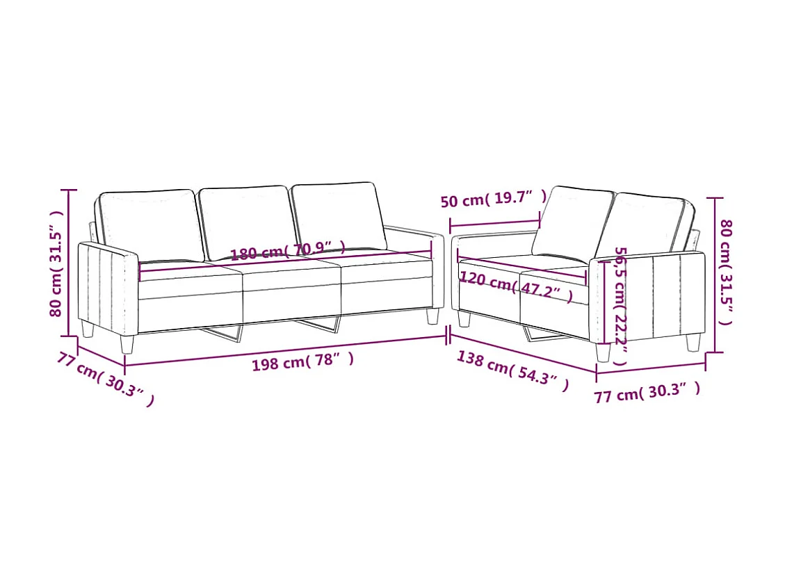 Ensemble de canapés 2 pcs avec coussins Jaune Velours