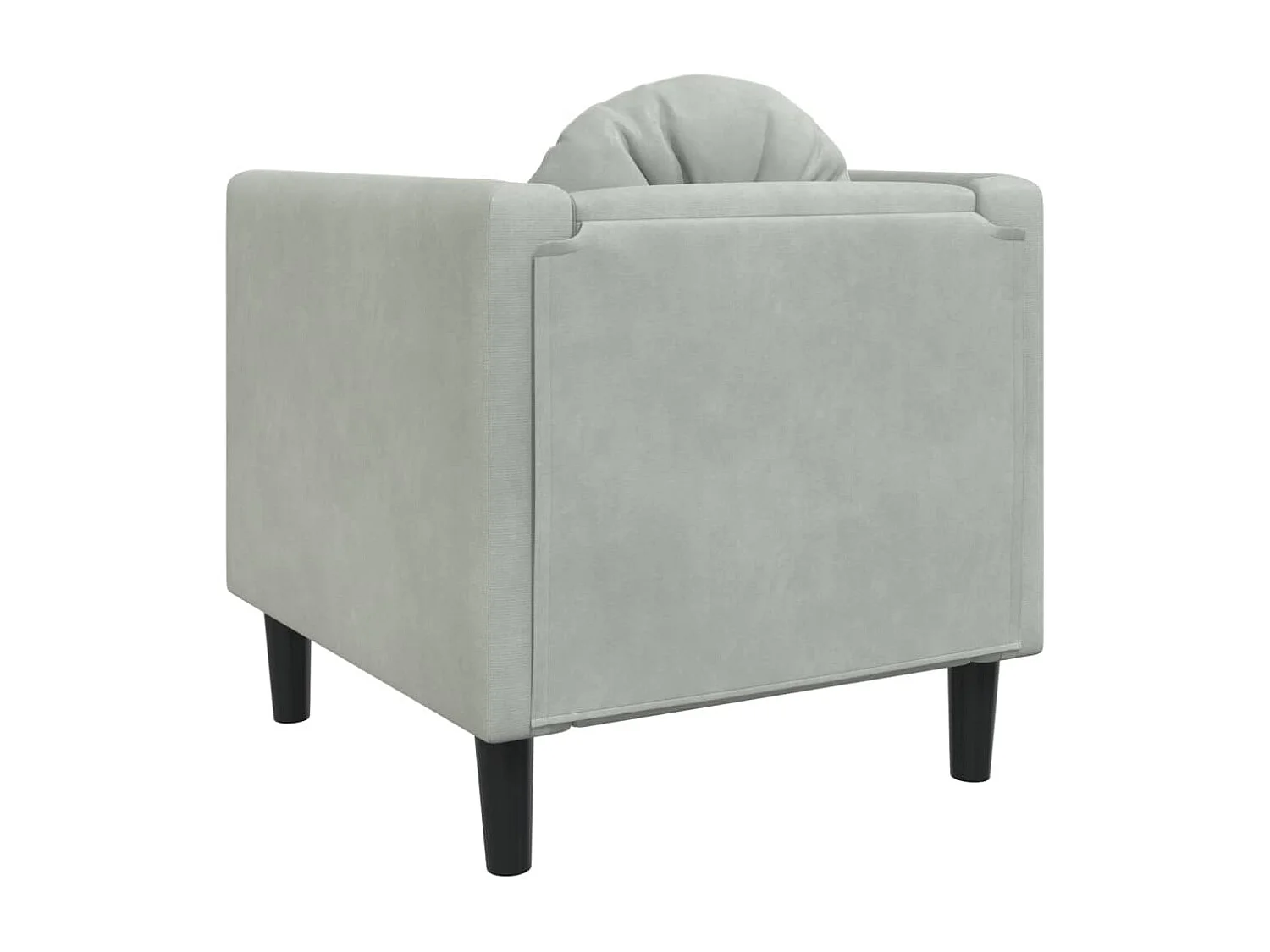 Fauteuil avec coussin gris clair Velours