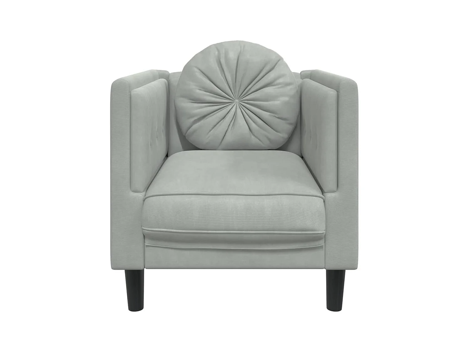 Fauteuil avec coussin gris clair Velours
