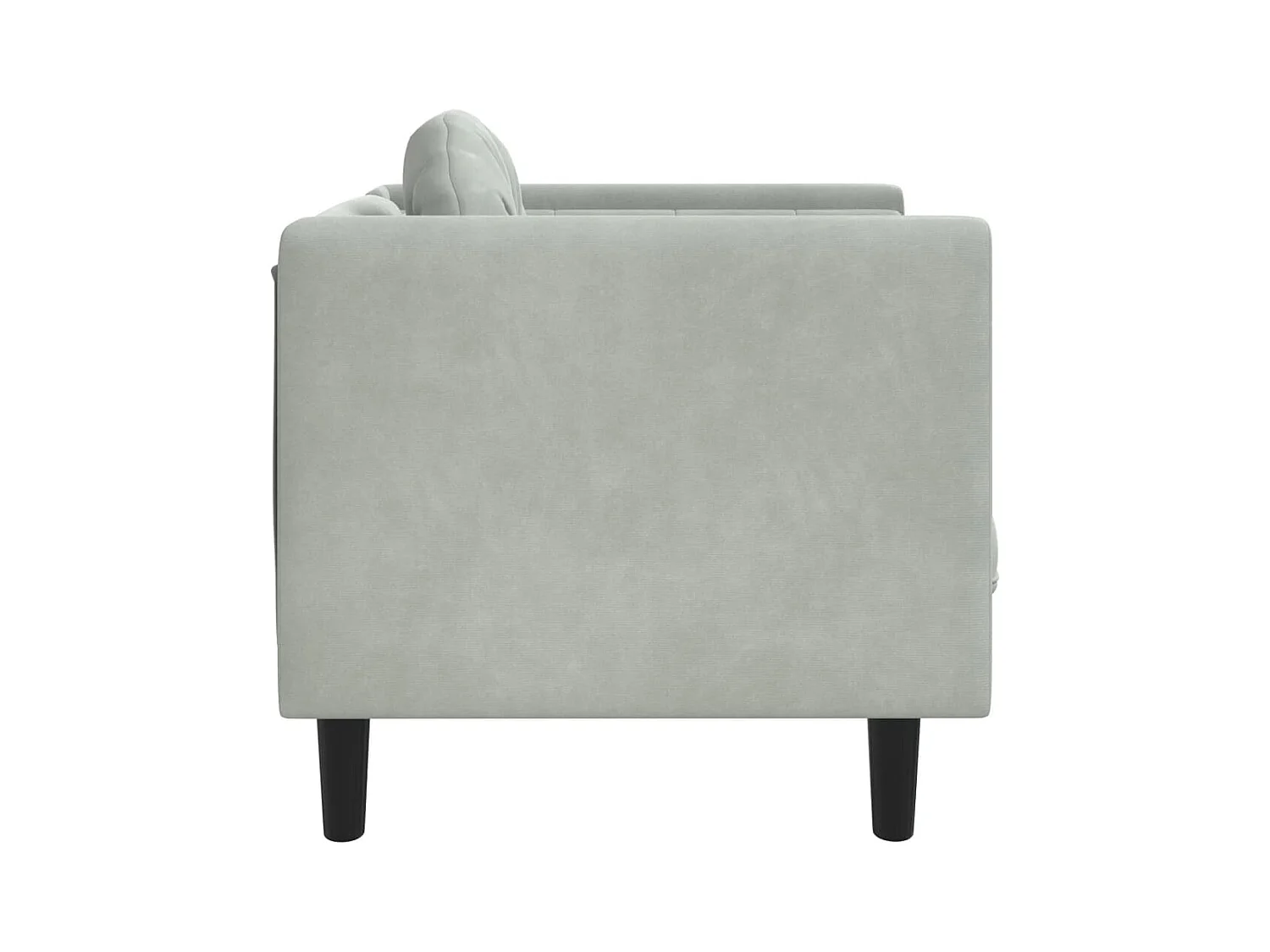 Fauteuil avec coussin gris clair Velours