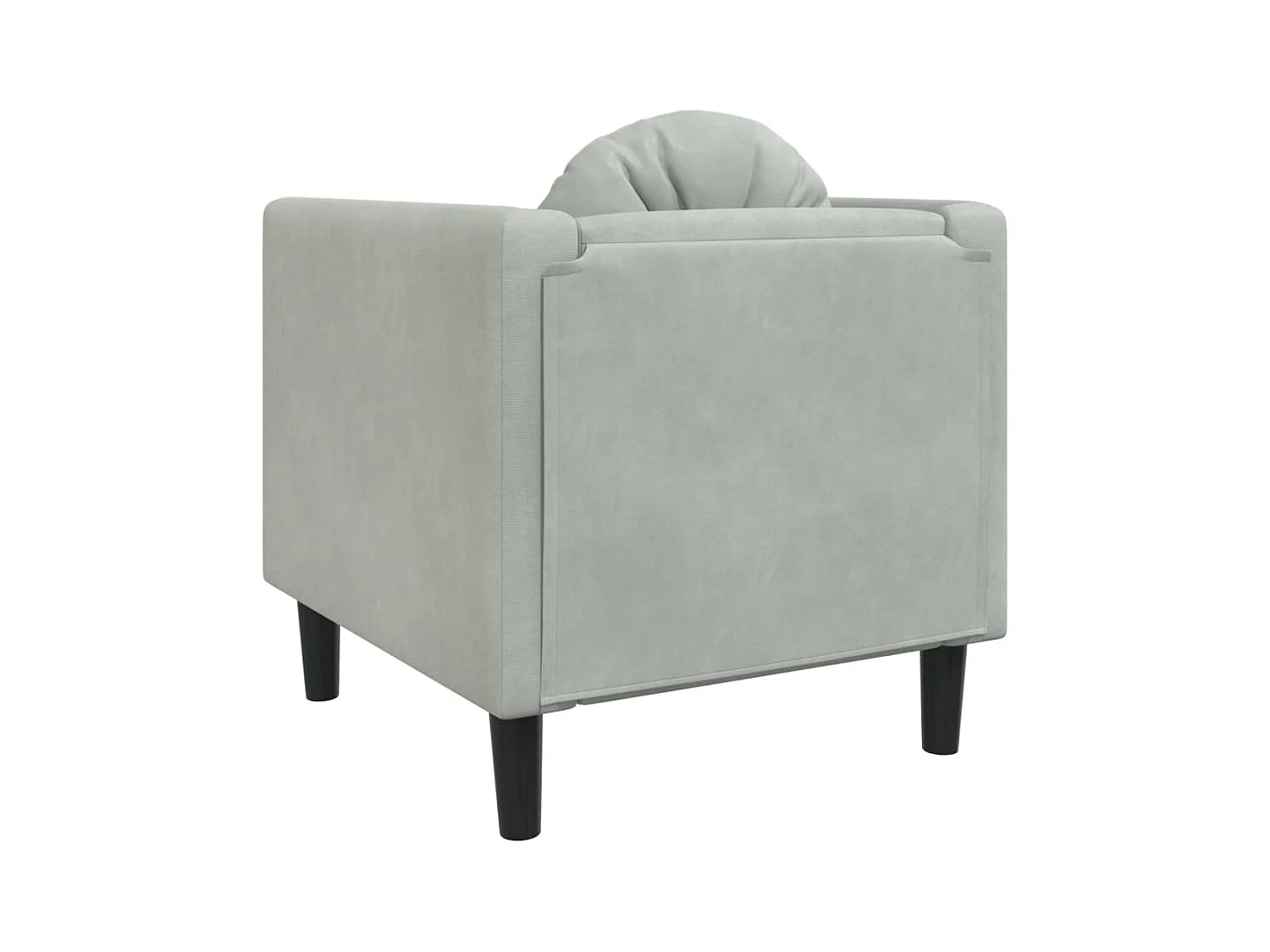 Fauteuil avec coussin gris clair Velours