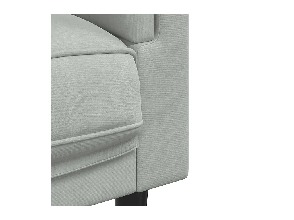 Fauteuil avec coussin gris clair Velours