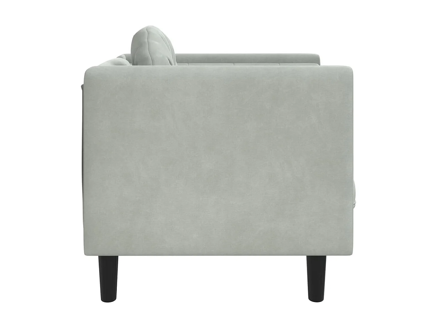 Fauteuil avec coussin gris clair Velours