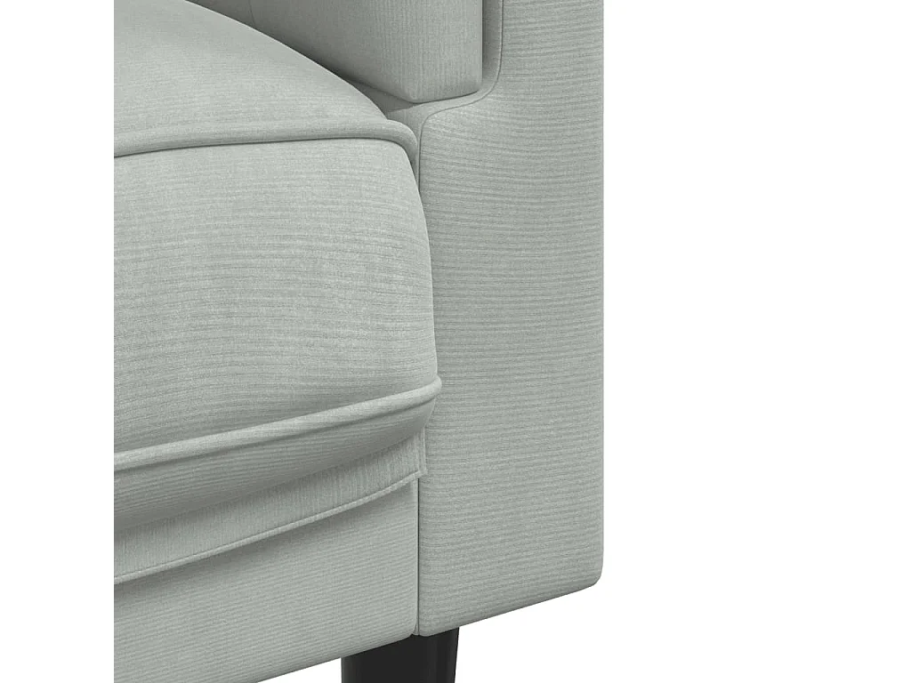 Fauteuil avec coussin gris clair Velours