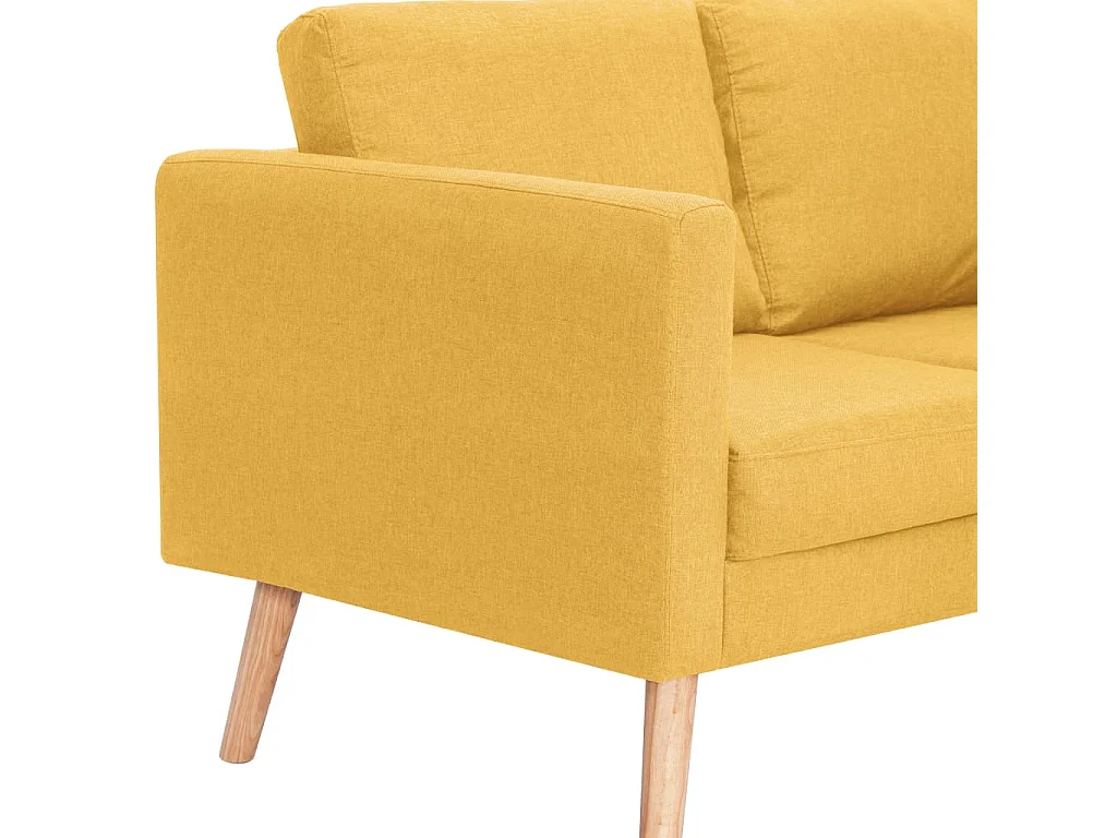 Canapé à 3 places Tissu Jaune