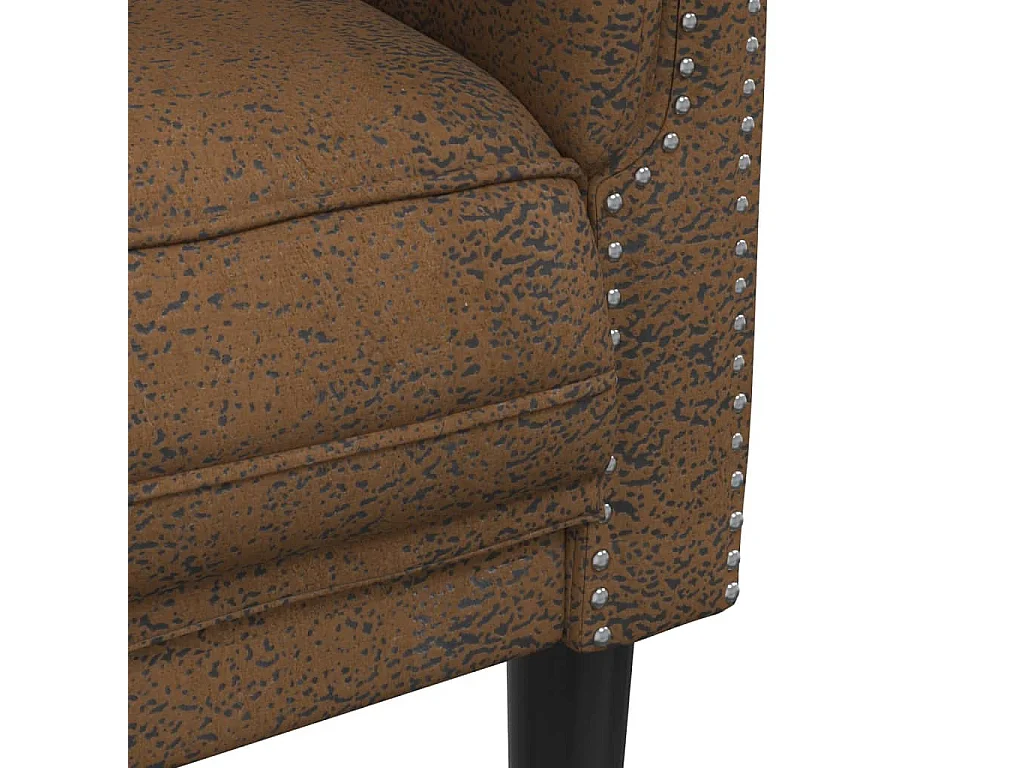 Fauteuil marron similicuir daim