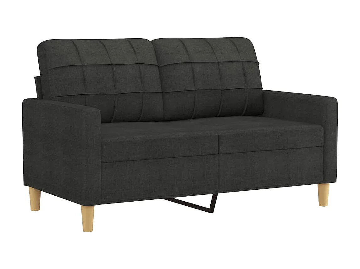 Ensemble de canapés 3 pcs avec coussins noir tissu