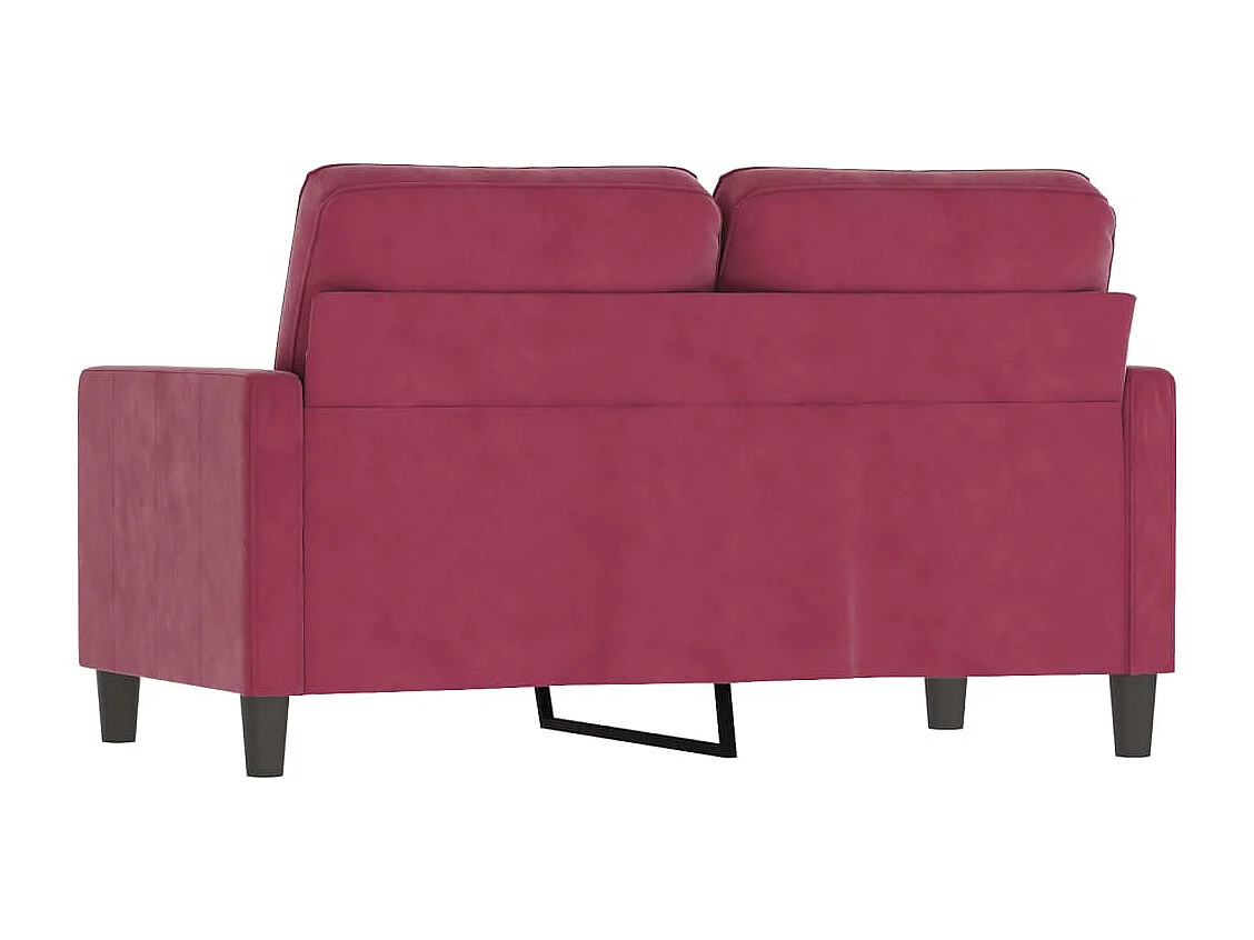Canapé à 2 places Rouge bordeaux 120 cm Velours