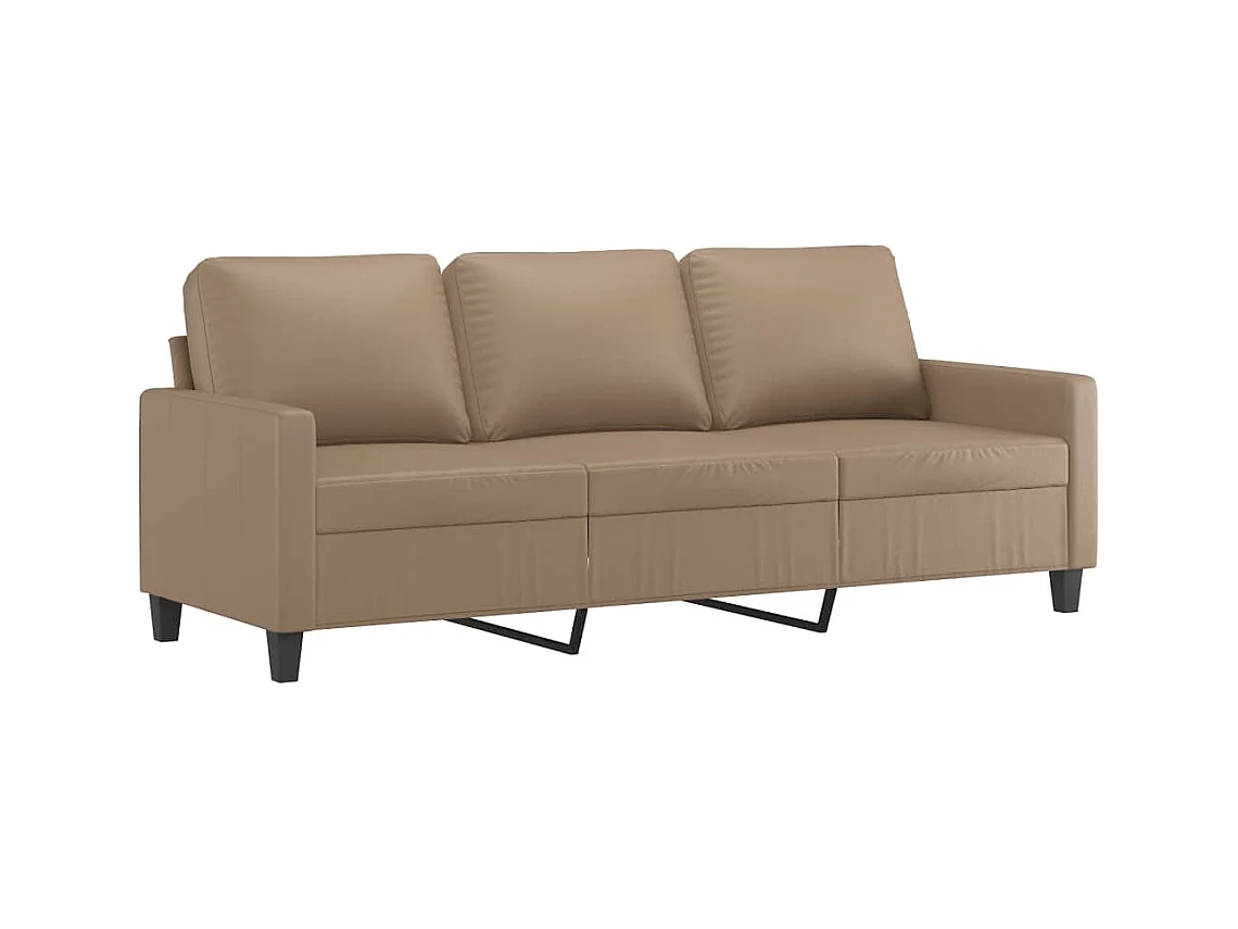Set di Divani 3 pz con Cuscini cappuccino in Similpelle