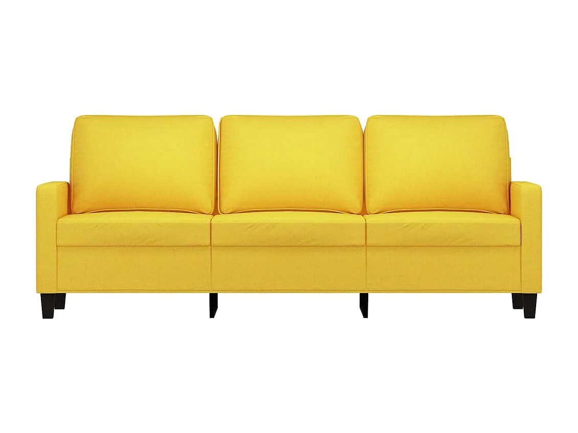 Divano a 3 Posti Giallo Chiaro 180 cm in Tessuto