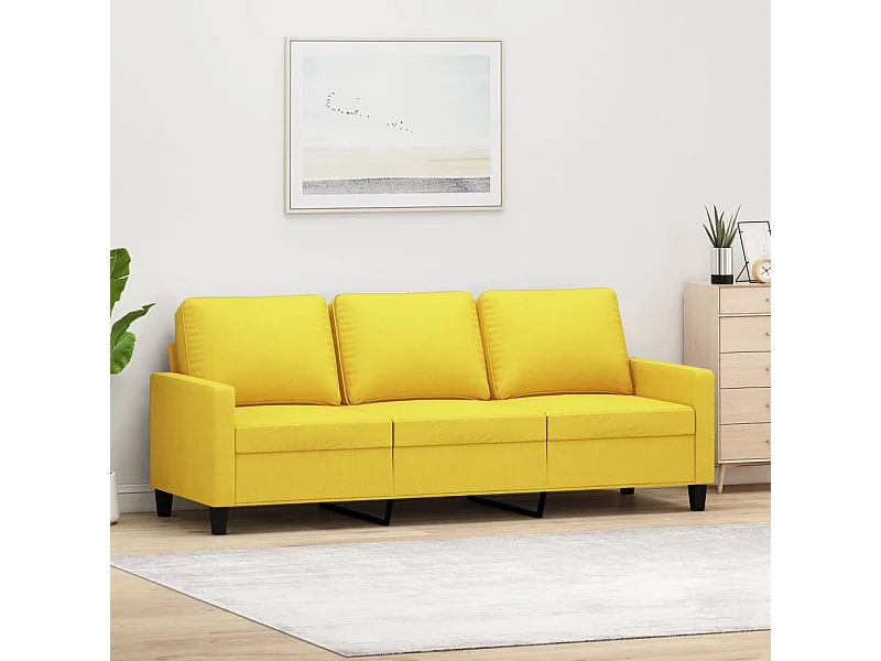Canapé à 3 places Jaune clair 180 cm Tissu