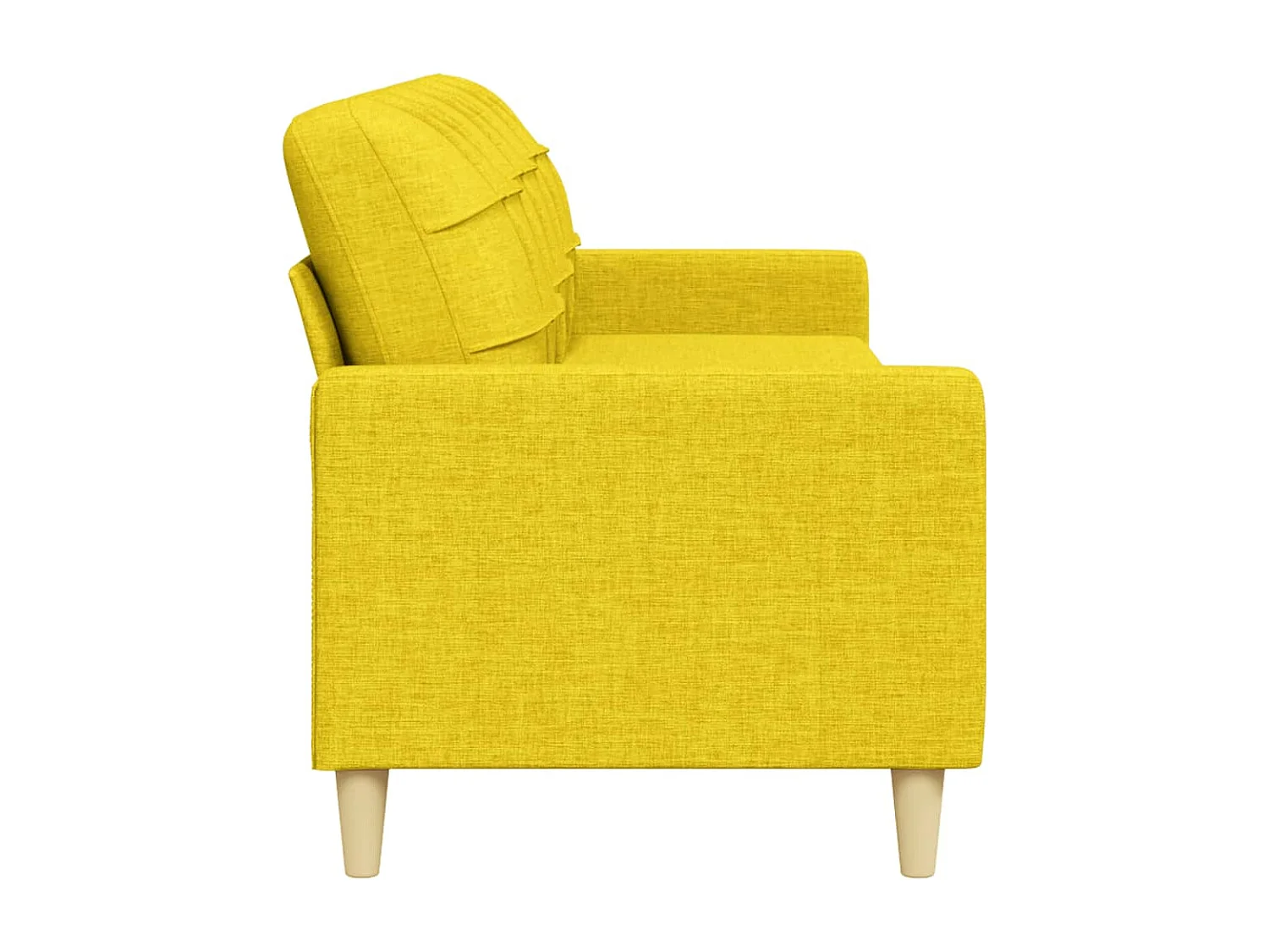 Canapé à 3 places Jaune clair 210 cm Tissu