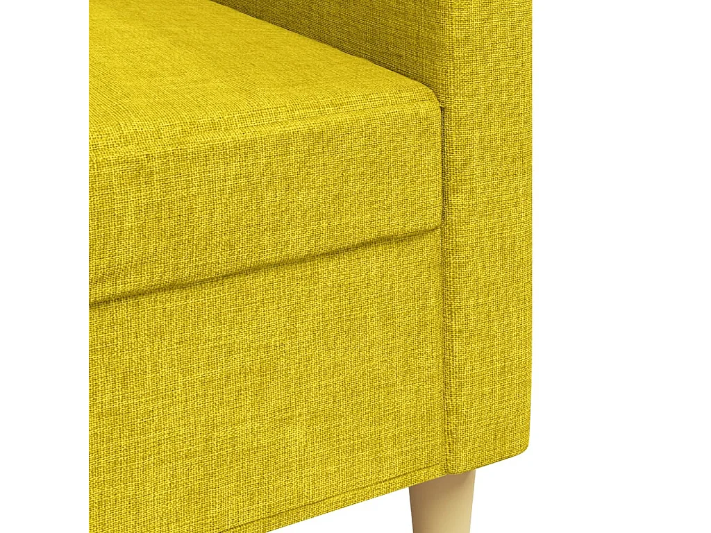 Canapé à 3 places Jaune clair 210 cm Tissu
