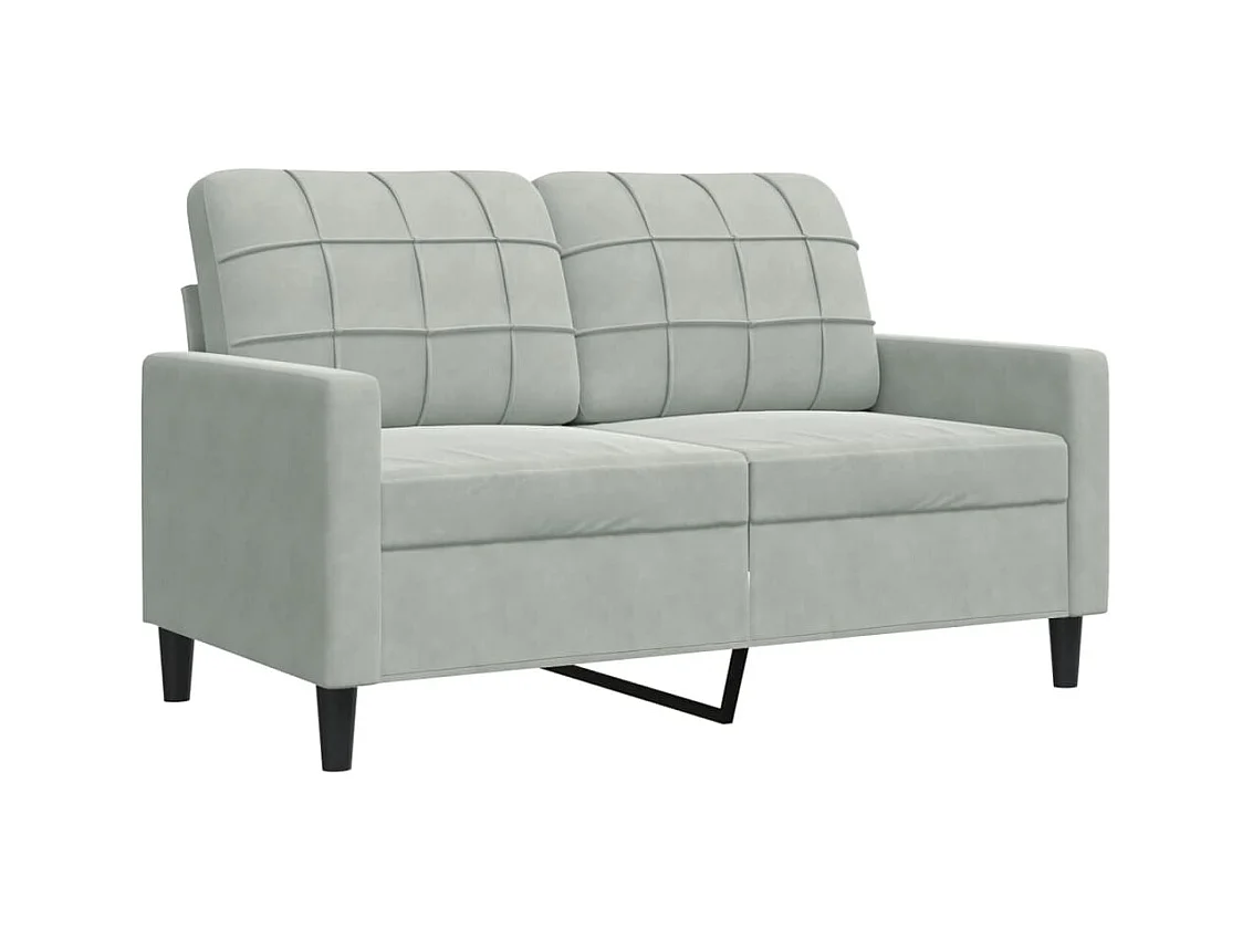 3-delige Loungeset met kussens fluweel lichtgrijs