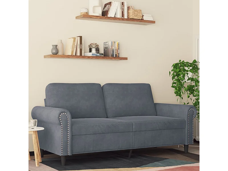2-Sitzer-Sofa Dunkelgrau 140 cm Samt